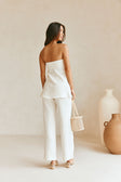 Aila Strapless Split Top - Cream