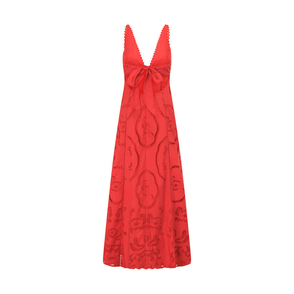 Chalina Backless Maxi Dress - Red