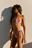 Red Voyage Print Strappy Nisi Balconette Bikini Top