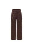 Brown Crochet Knit High Waist Umiko Pants