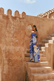 Valley Blue Print Strappy A Line Maxi Tasmin Dress