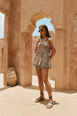 Brown Crochet Knit Cami Eleza Top