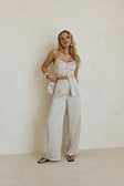 Grey Silky High Waist Relax Lyla Pants