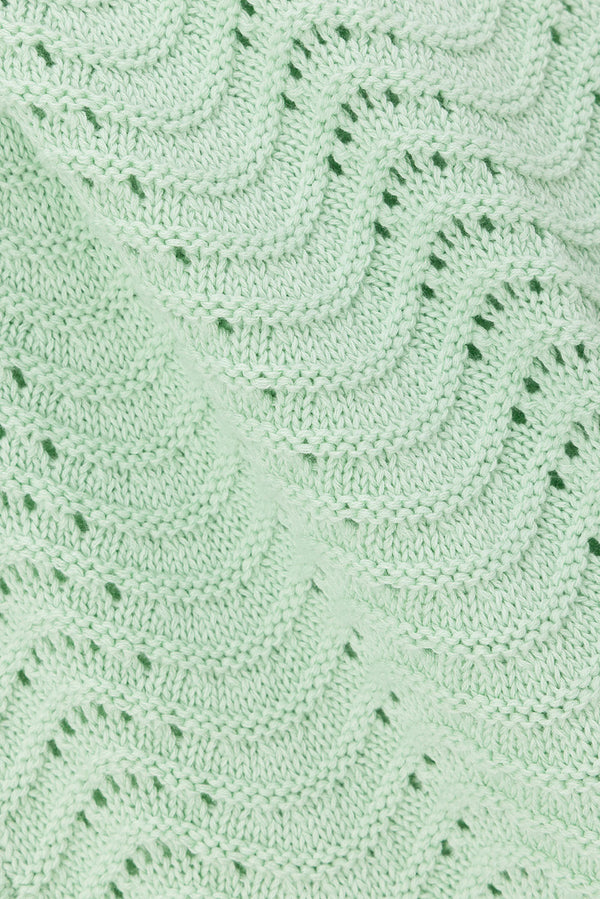 Mint Green Crochet Knit High Waist Kama Pants