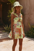 El Jardin Print Halter Mini Natalya Dress