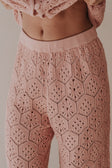 Blush Pink Crochet Knit Umiko Pants