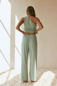 Sage Green Elastic Drawstring Zen Pants