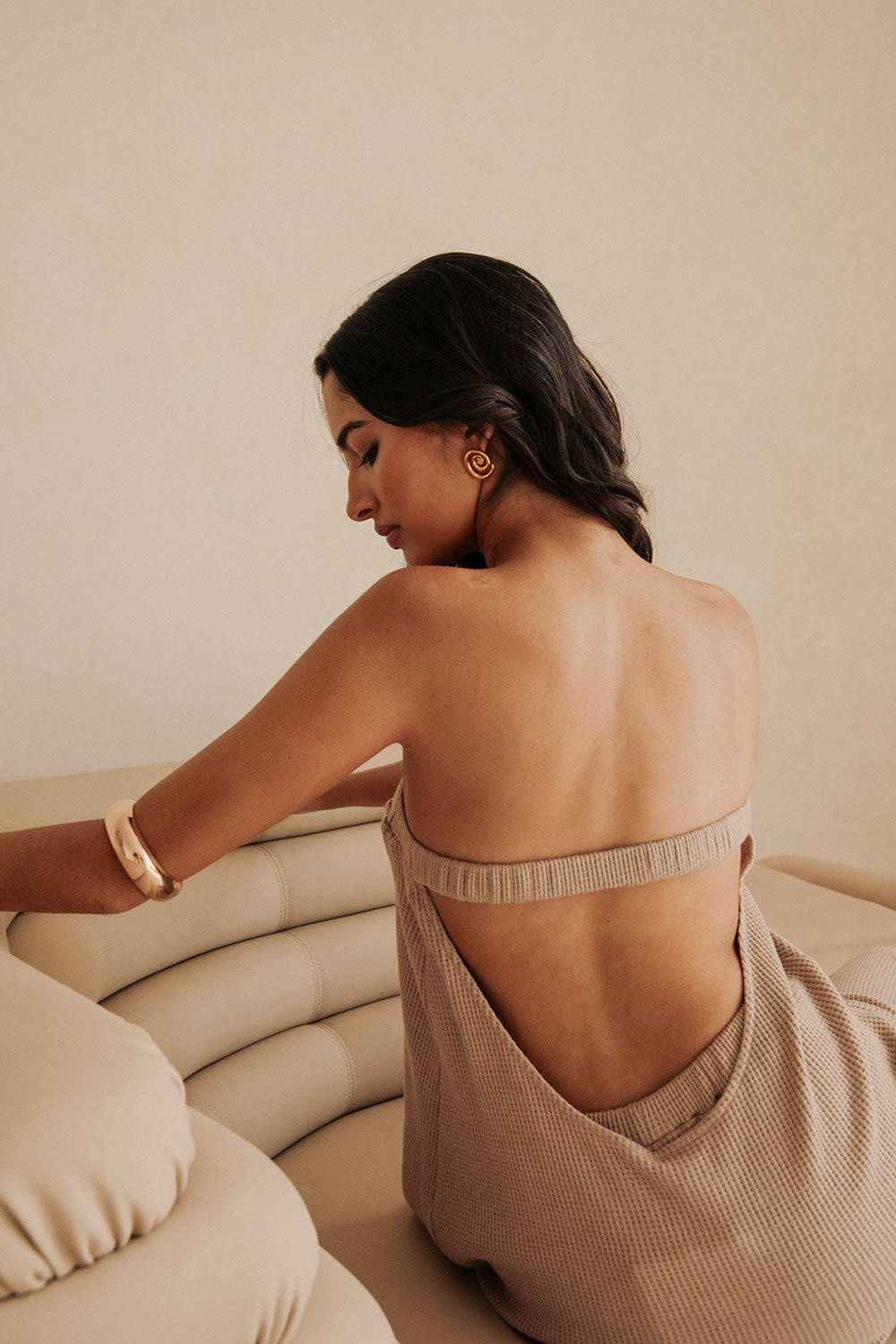 Lucien Strapless Top - Brown