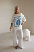 Blue Graphic Tee Relaxed Par La Mer Top