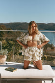 Green Paradisus Floral Print Senoa Shorts