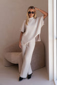 Beige Sand Ribbed Knit Celine Pants