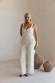 Beige High Waisted Wide Leg Amera Pants
