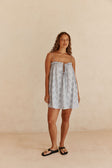 Blue Broderie Relaxed Mini Evelia Dress