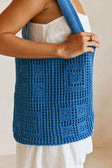 Sia Crochet Tote Bag - Blue