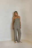 Brown and White Stripe Cosmo Pants