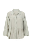 Sage Green Long Sleeve Button Up Collar Huxley Top