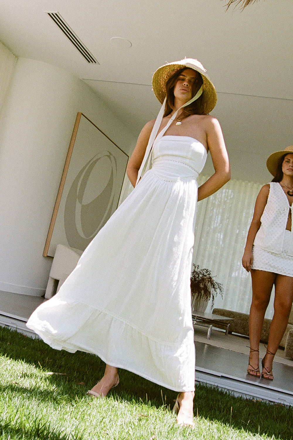 Kenna Strapless Maxi Dress - White