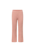 Blush Pink Ribbed Knit High Waist Celine Pants