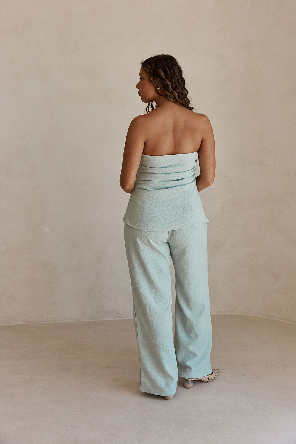 Mint Green Strapless Jira Top