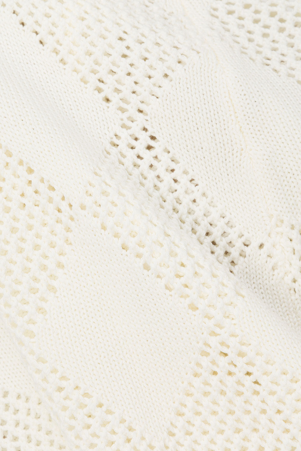 Cream Knit V Neck Blanca Top