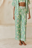 Green Floral Heritage print Kelia Trouser Pants