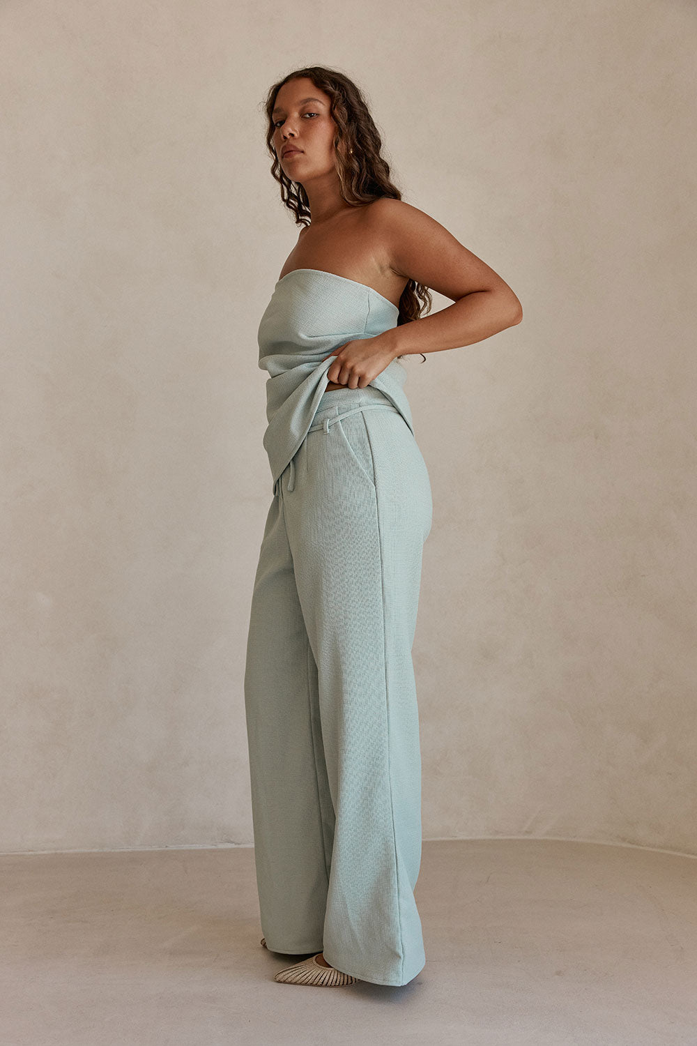 Mint Green Tie Jira Trouser Pants