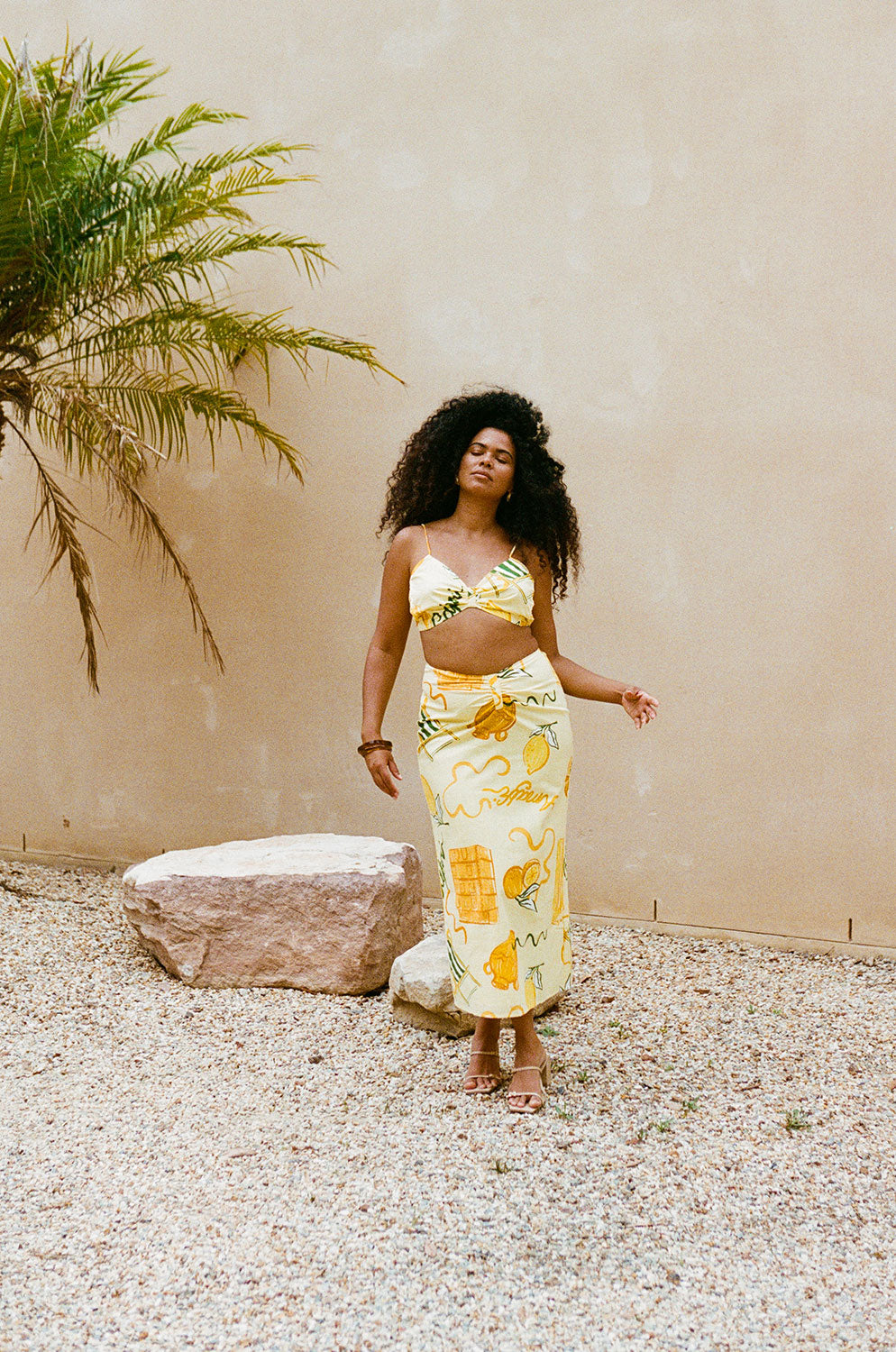 Tillie Midi Skirt - Yellow