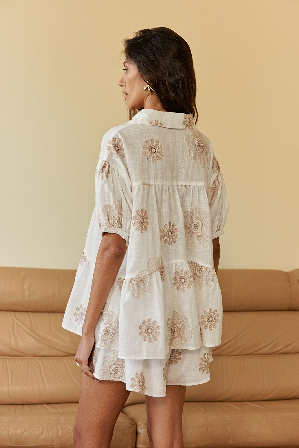 SAMPLE-Camela Top - Broderie Motif