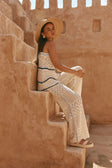 Cream Patch Crochet Knit High Waist Matilda Pants