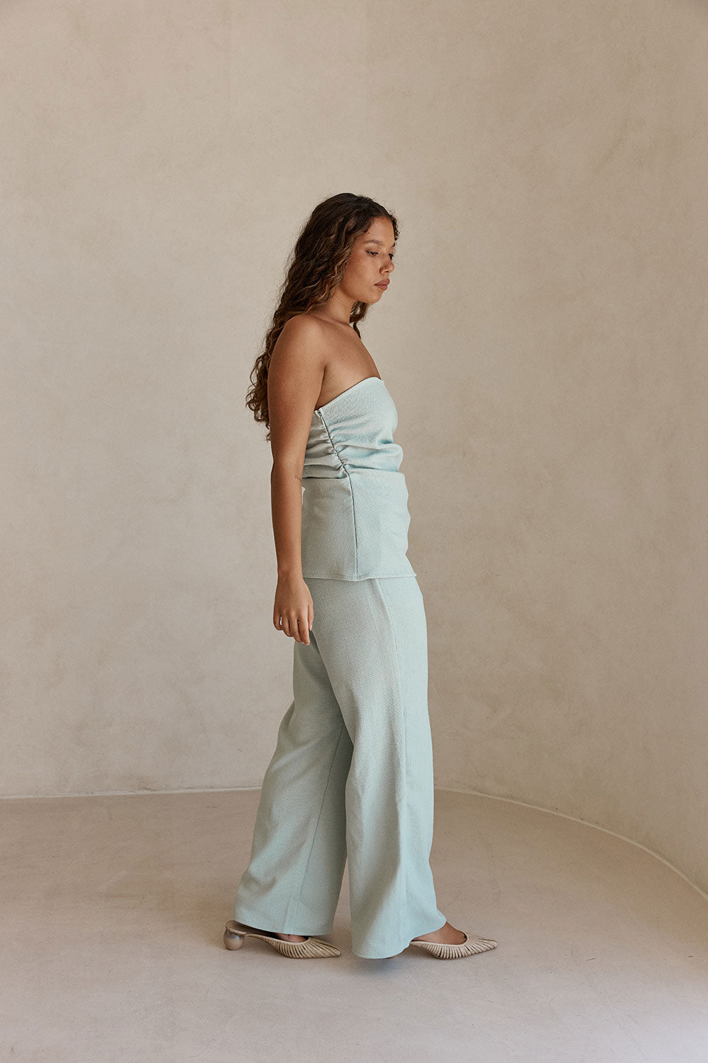 Mint Green Strapless Jira Top