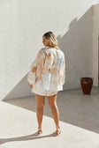 Pink Vintage Bloom Print Long Sleeve Button Up Adalyn Top