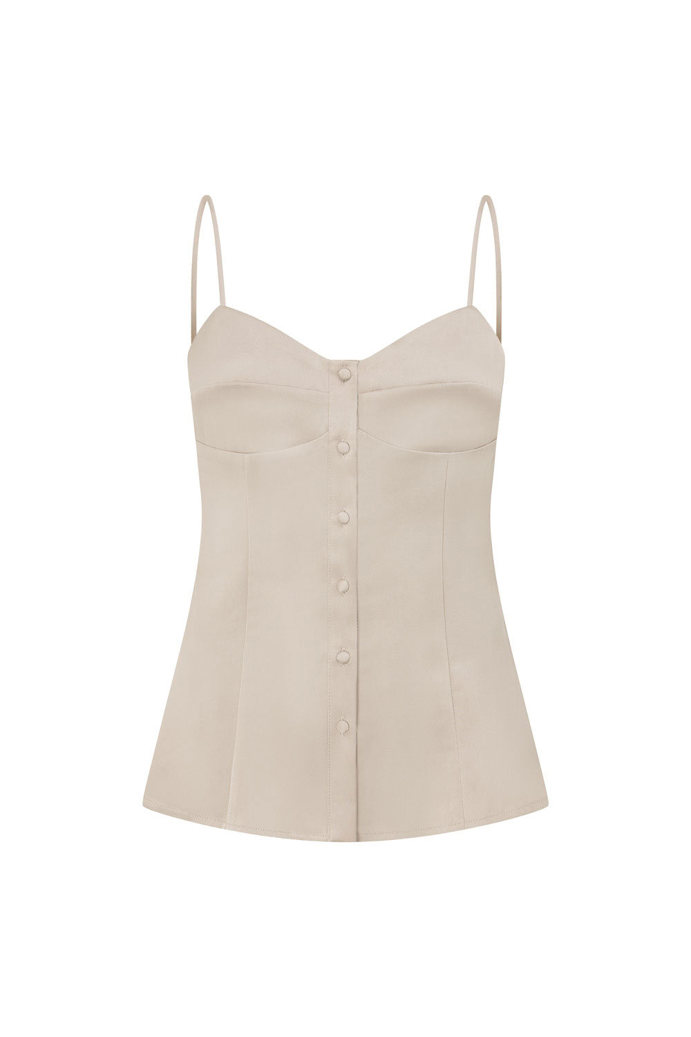 Grey Silky Button Up Strappy Lyla Top