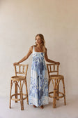Blue Bouquet Blu Print Maxi Alista Dress