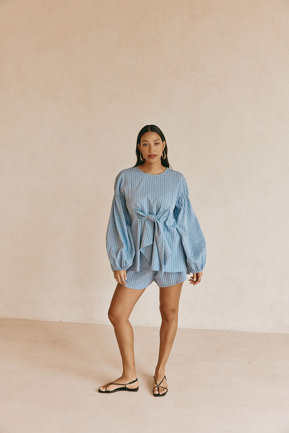 SAMPLE-Hailey Top - Blue Stripe