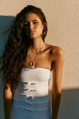 Bridal White Strapless Bow Palais Maxi Dress