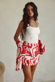 Red and Pink Darling Floral Print A Line Delphia Skirt