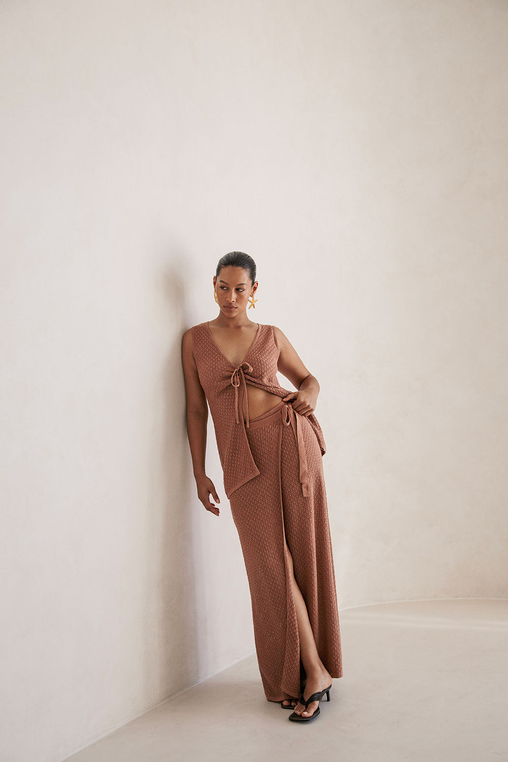 Sonnet Knit Skirt - Brown