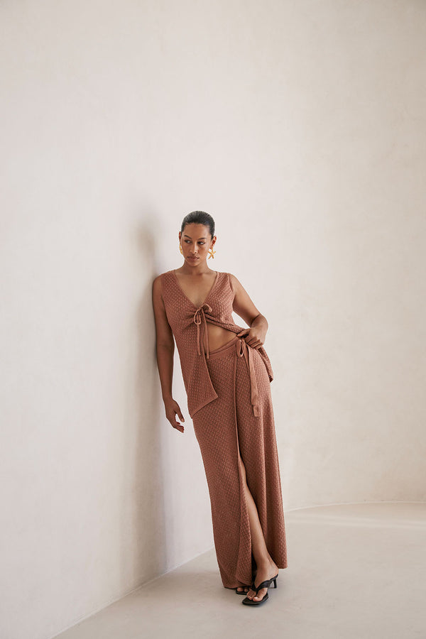 Sonnet Knit Skirt - Brown