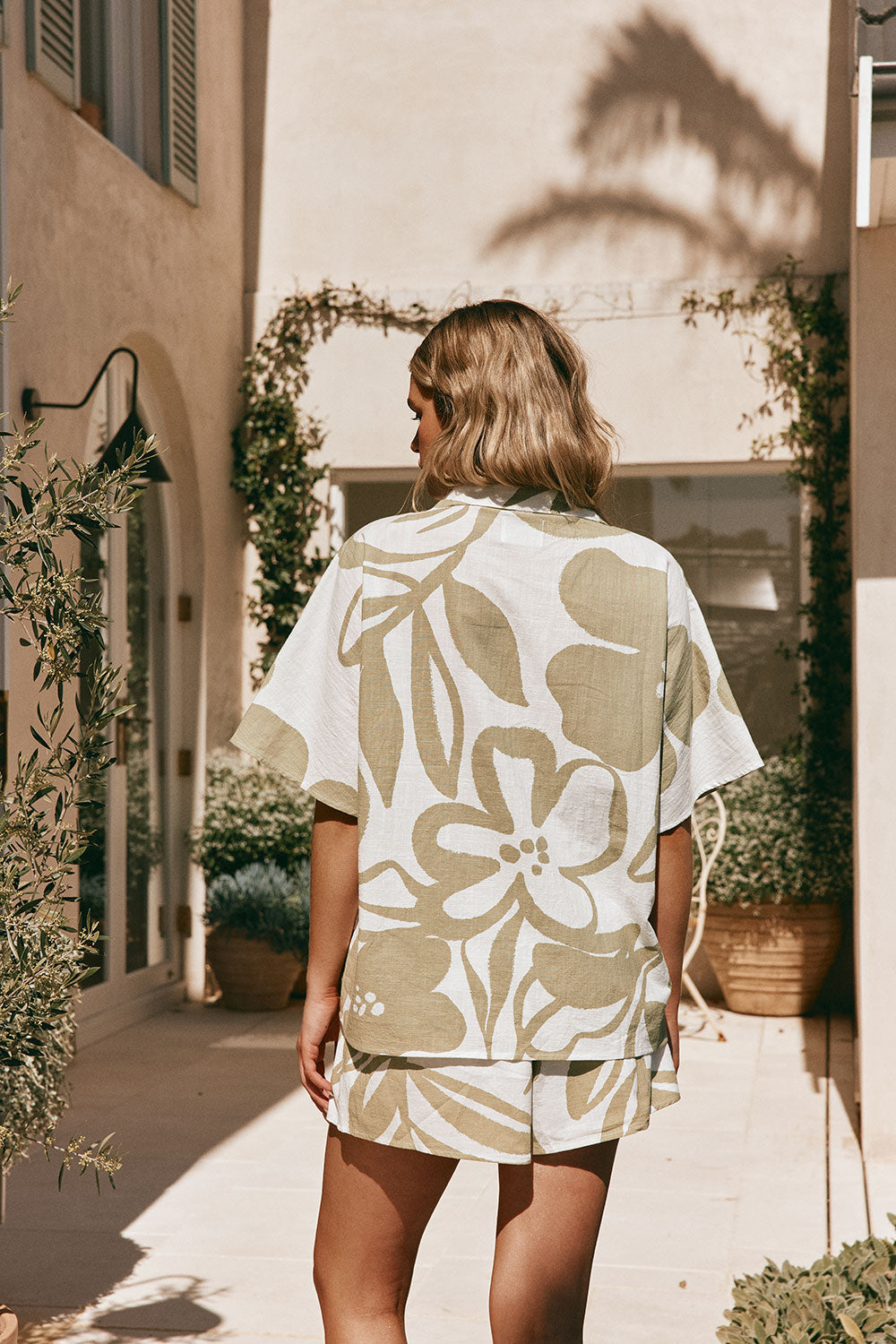 Green Paradisus Floral Print Button Up Senoa Top