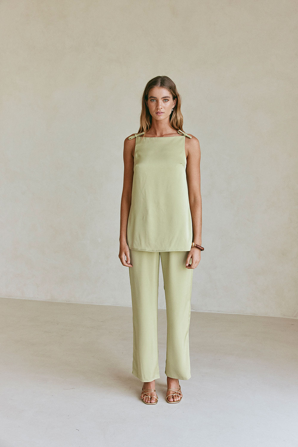 Green Thin Strap Backless Kinsley Jumpsuit
