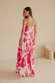 Bette Thin Strap Panelled Maxi Dress - Pink, White Ada Floral Print