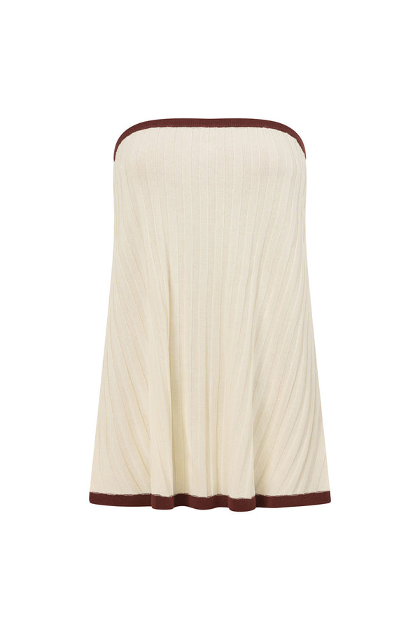 Cream Ribbed Strapless Winnie Top