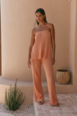 Coral Pointelle Knit High Waist Athena Pants