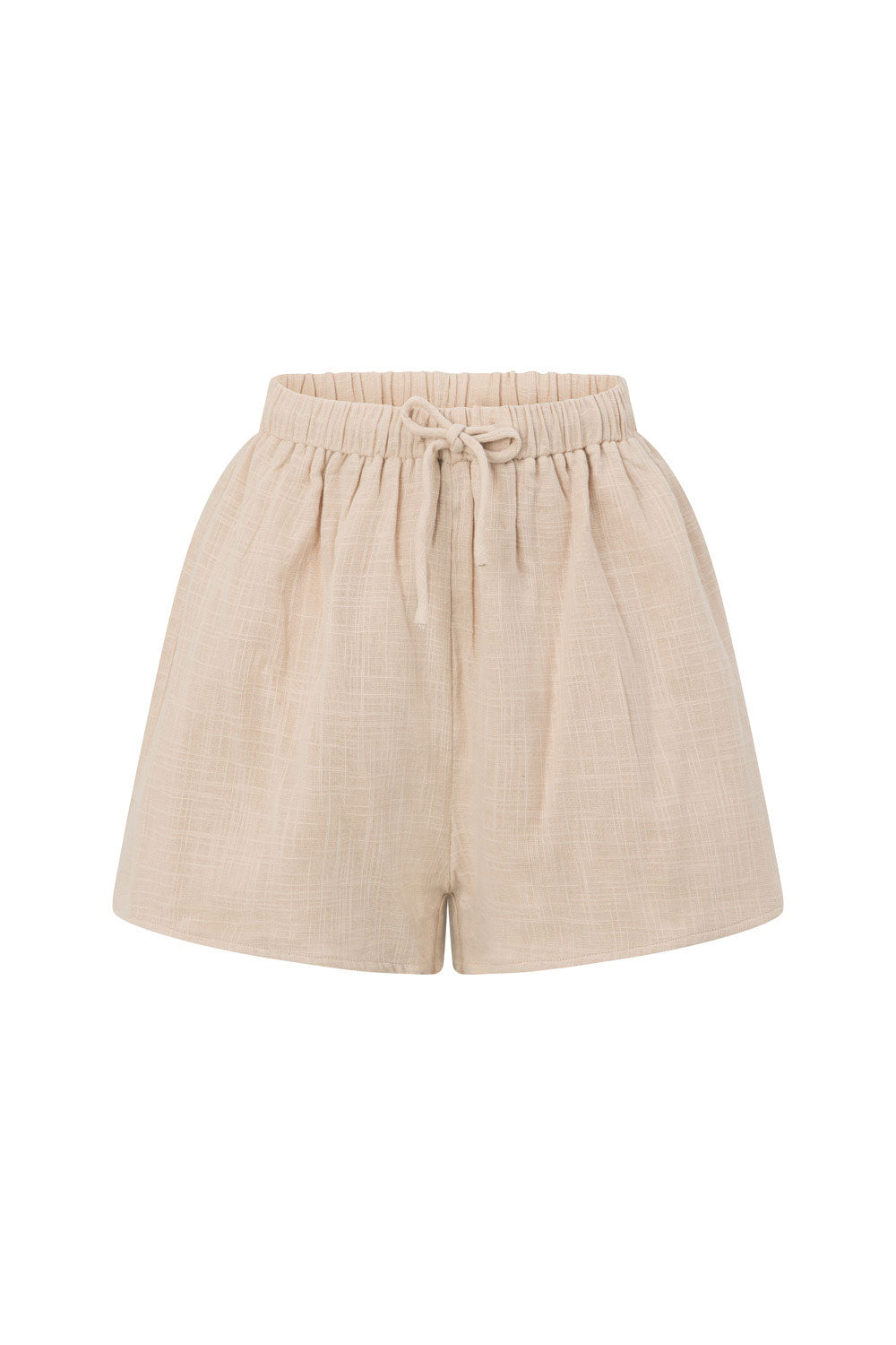 Taupe Elastic Drawstring Aramika Shorts