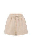 Taupe Elastic Drawstring Aramika Shorts