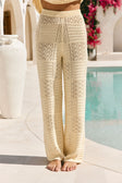 Butter Yellow Pointelle Knit High Waist Elois Pants