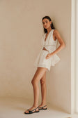 White Lace Elastic Drawstring Cerelia Shorts