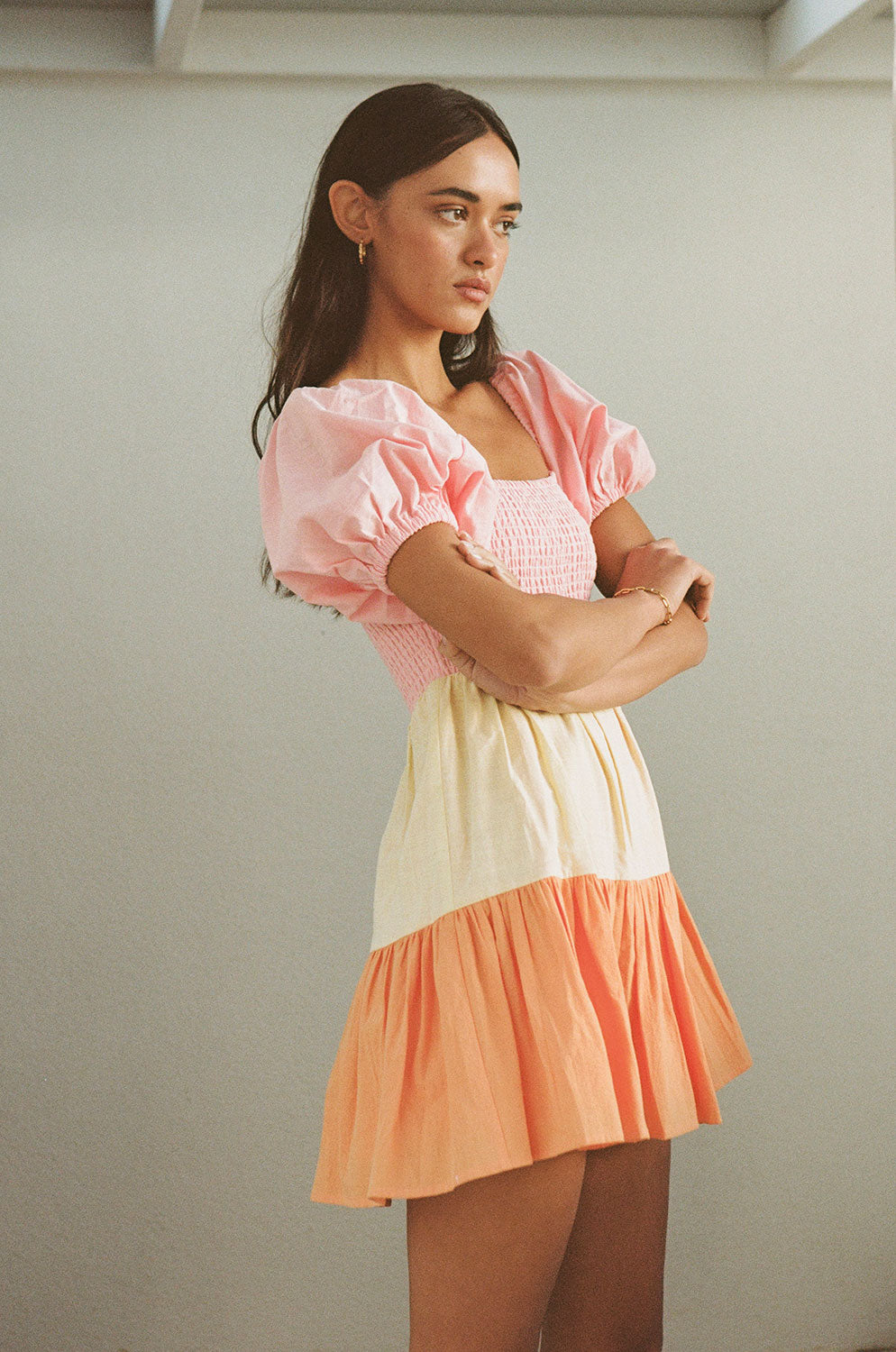 Audrina Off Shoulder Mini Dress - Pink