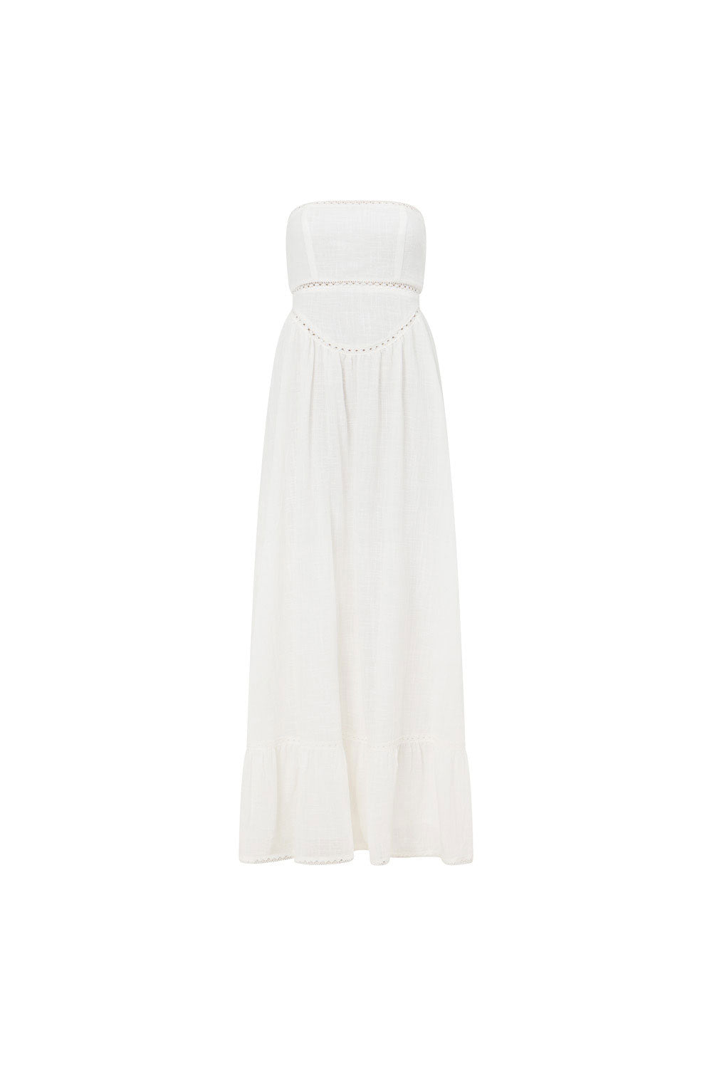 Kenna Strapless Maxi Dress - White