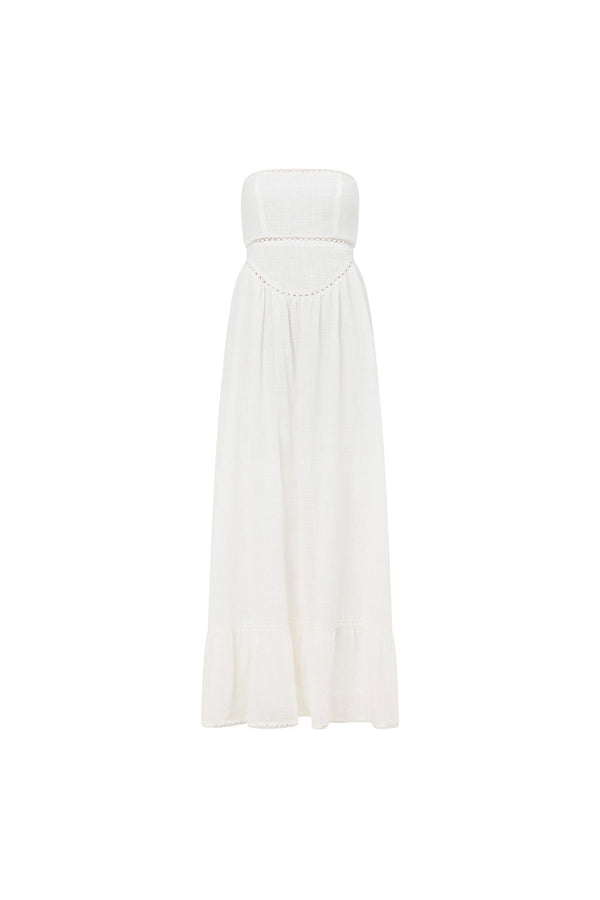 Kenna Strapless Maxi Dress - White